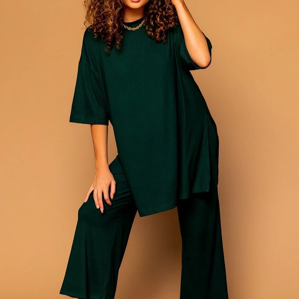 Dressed in LALA Dark Green Wide Leg Jumpsuit